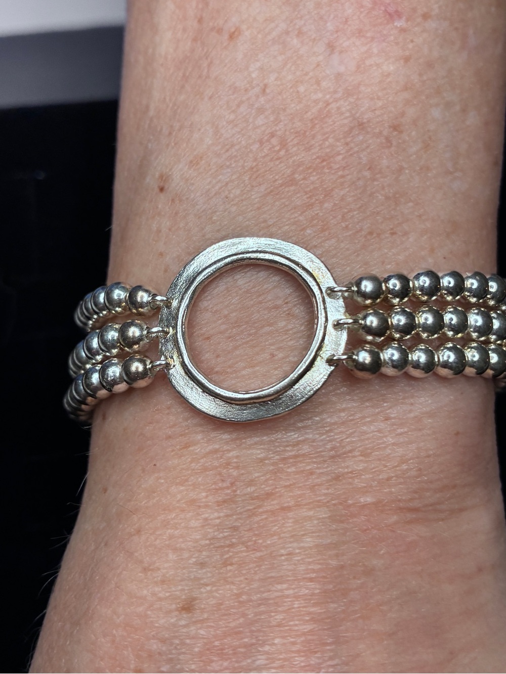 Silpada Sterling Silver Multi-Strand Beaded Circle Bracelet